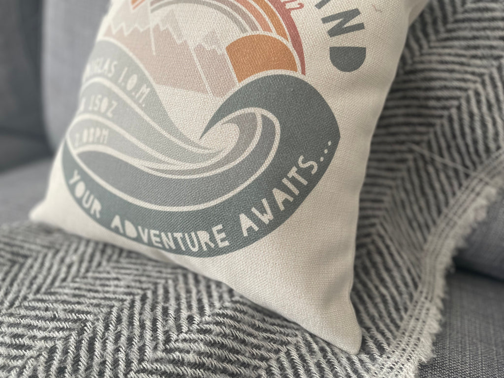 Personalised New Baby Mountain Adventure Cushion