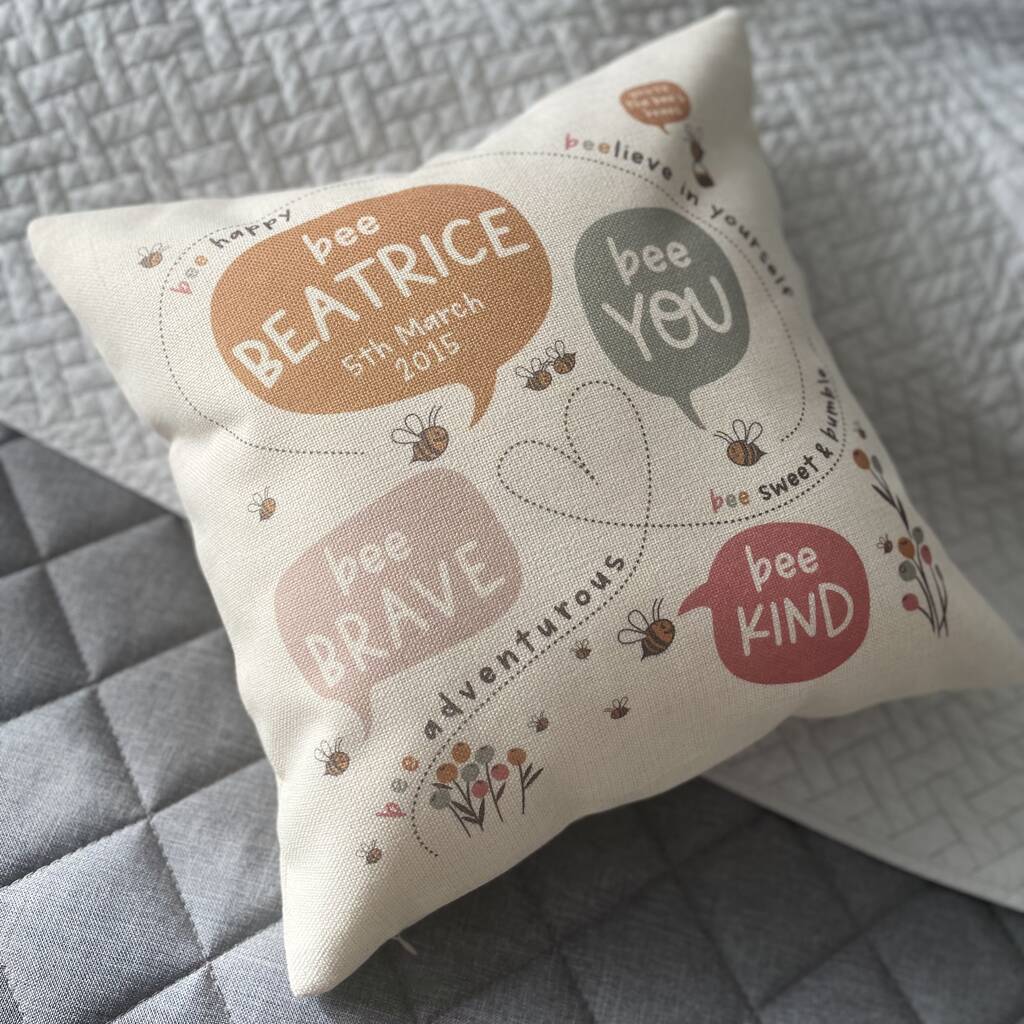 Personalised 'Bee You' Children's Affirmation Cushion
