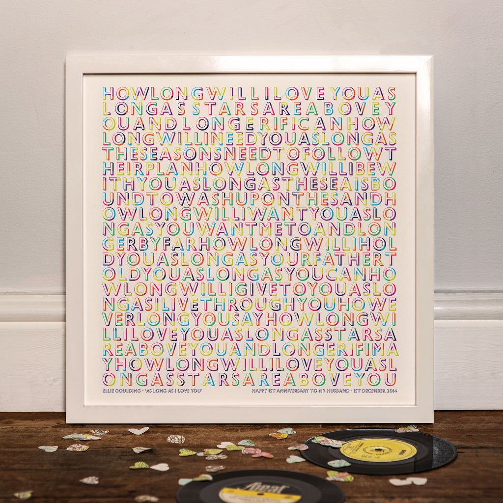 Personalised 'Our Song' Typographic Lyric Print