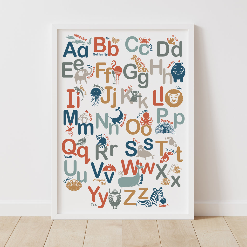 Personalised Animal Alphabet Educational Print