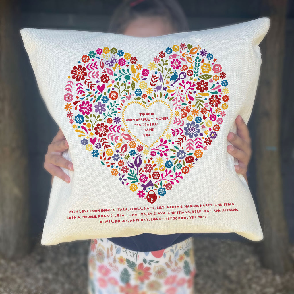 personalised teacher cushion gift