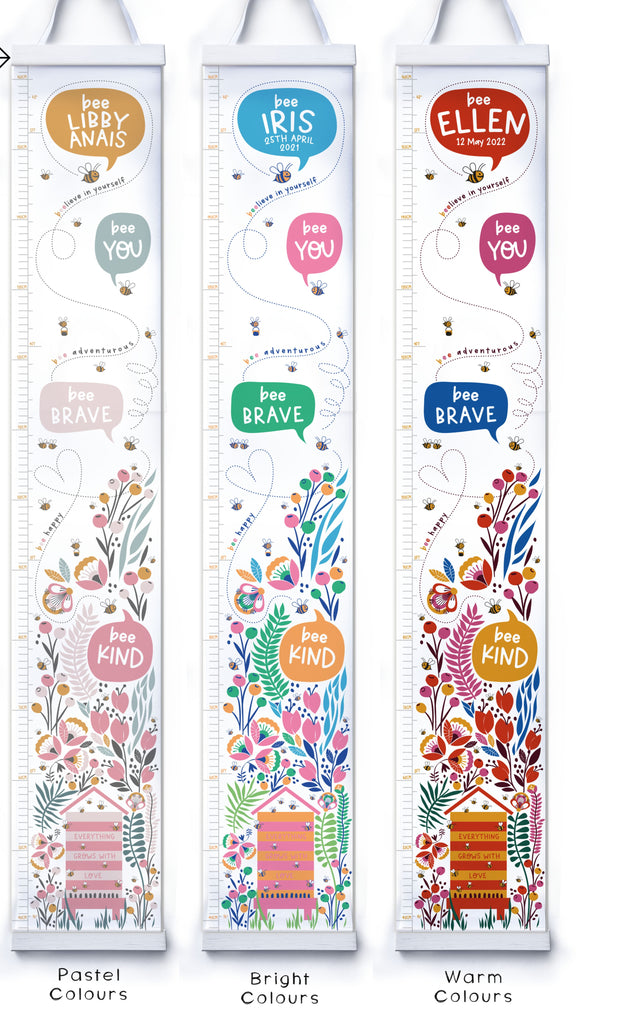 Pastel, bright or warm flower height chart
