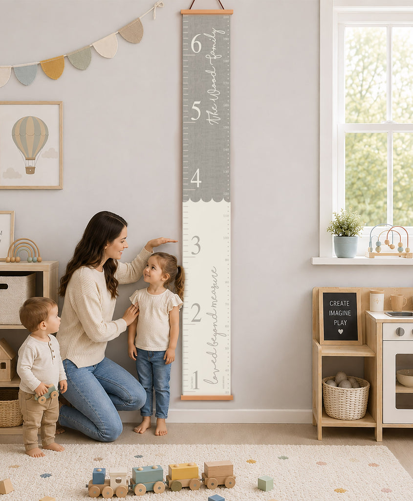 Personalised 6ft Scallop Loved Beyond Measure Canvas Height Chart