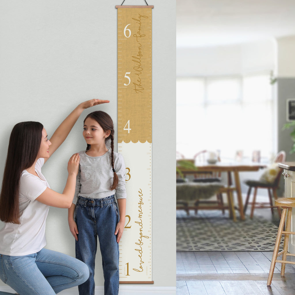 Personalised 6ft Scallop Loved Beyond Measure Canvas Height Chart