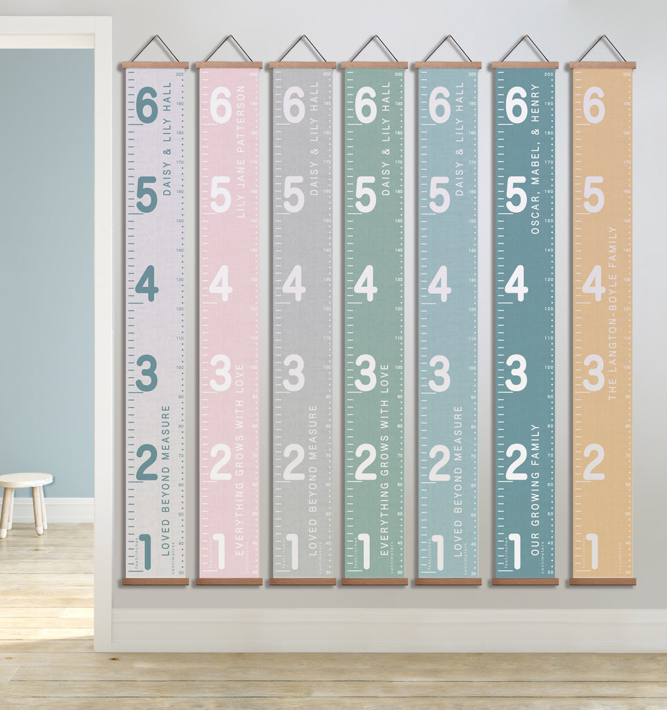 Personalised 6ft Family Number Canvas Height Chart