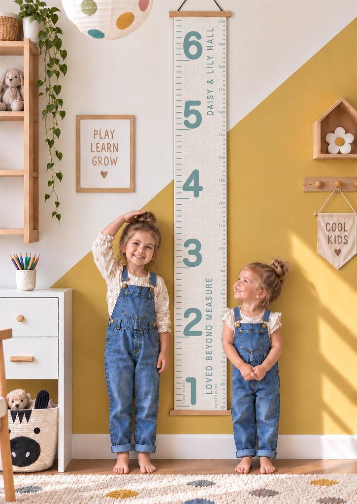 Personalised 6ft Family Number Canvas Height Chart