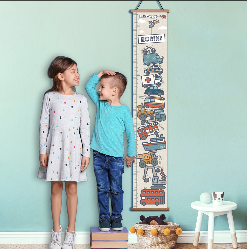 Personalised Transport Tower Canvas Height Chart