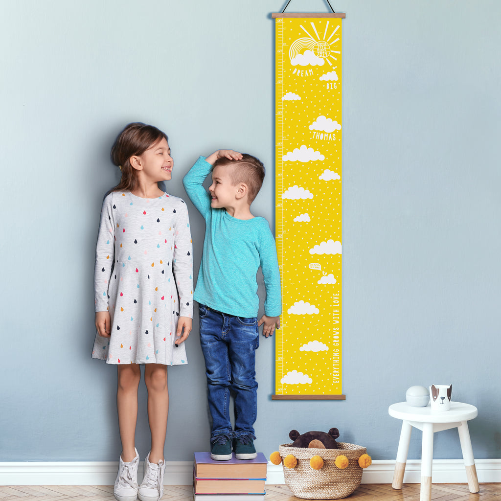 Personalised Dream Big Cloud Canvas Height Chart