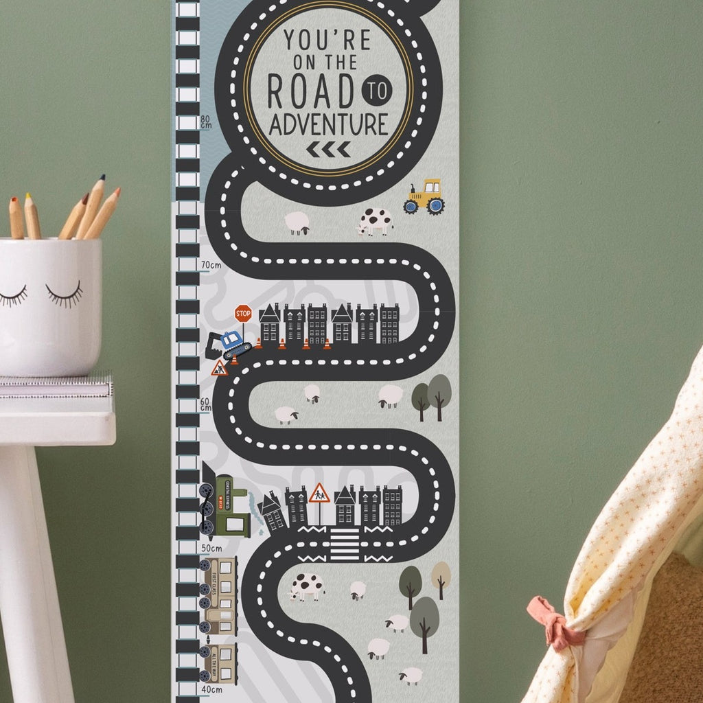 Personalised Adventure Road Map Canvas Height Chart