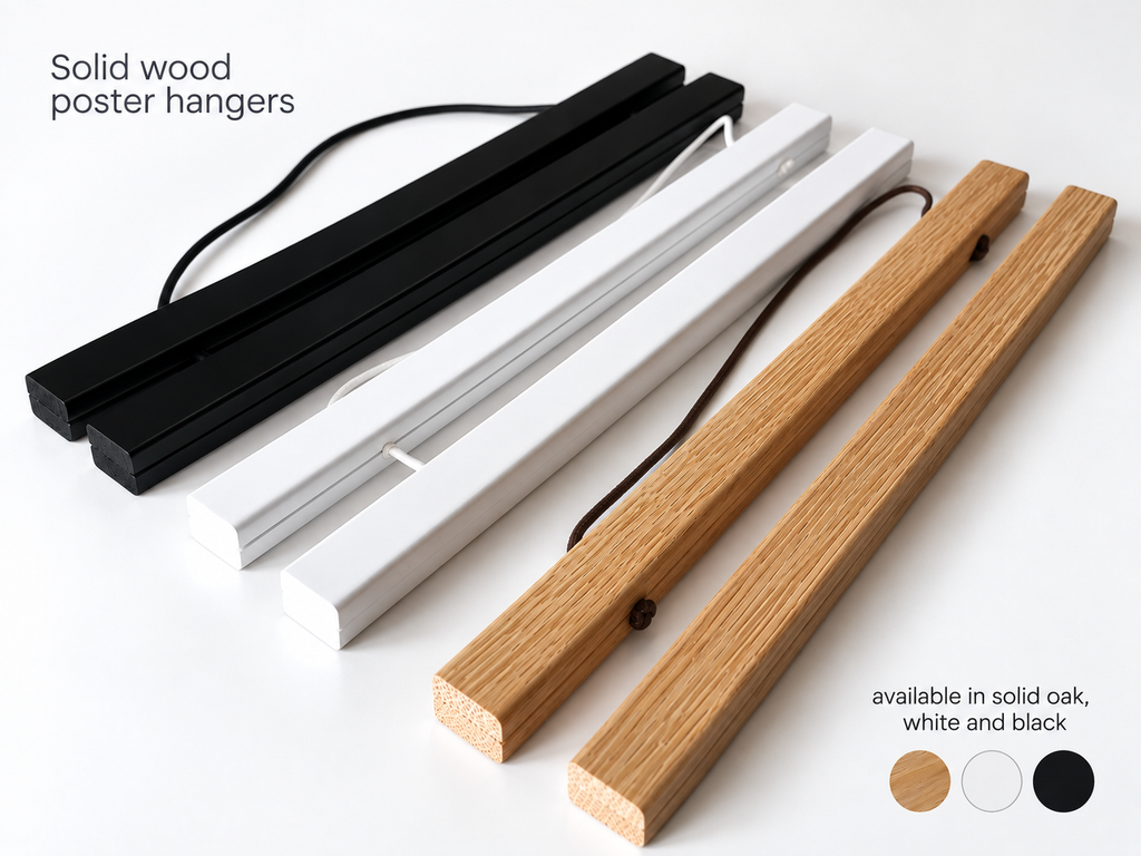 Magnetic White Wooden Poster Hanger, To Fit A4 Picture