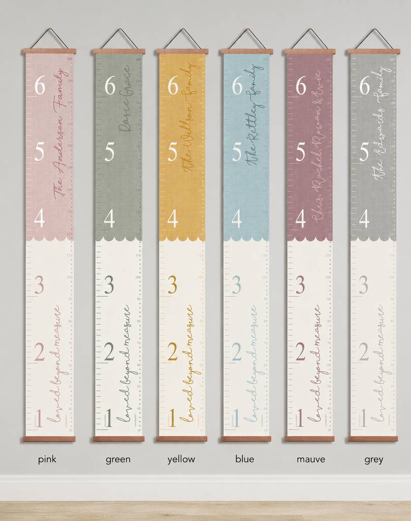 Personalised 6ft Scallop Loved Beyond Measure Canvas Height Chart