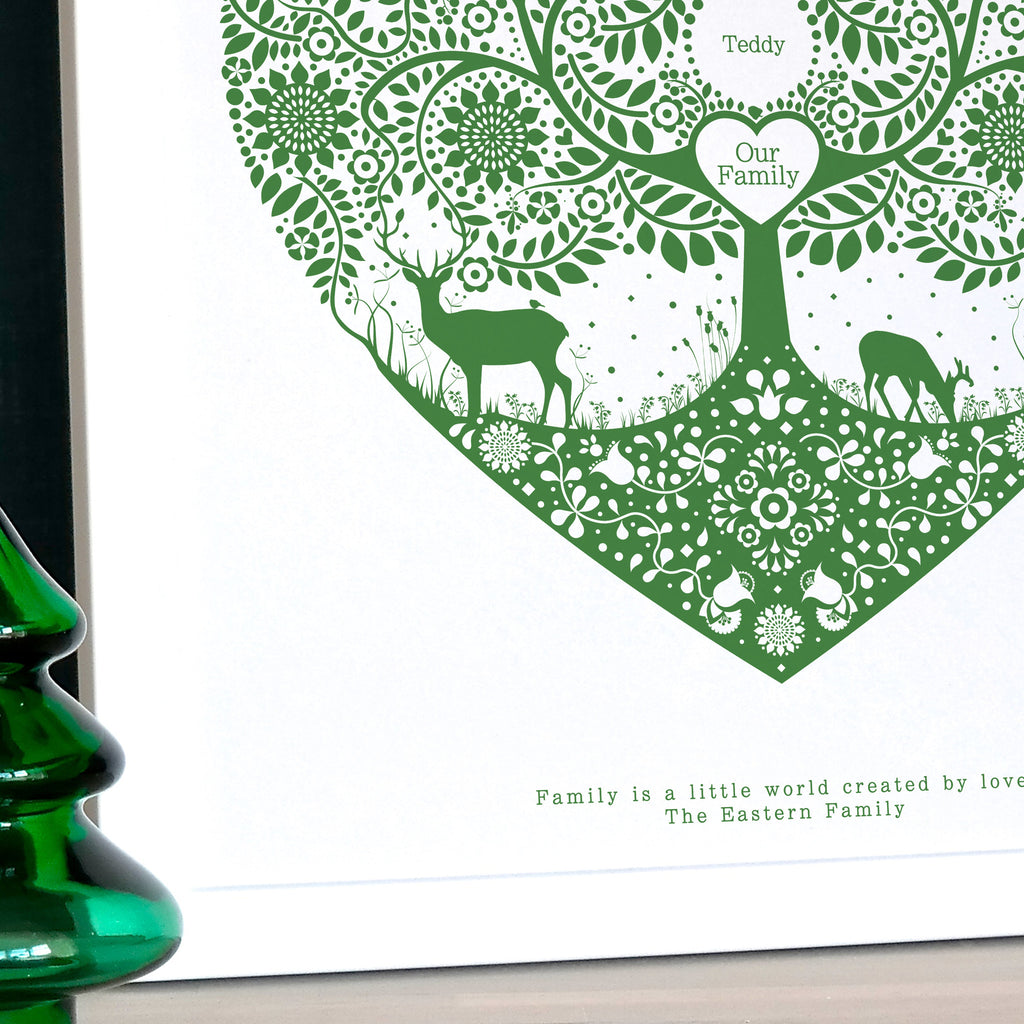 Personalised Woodland Family Tree Print
