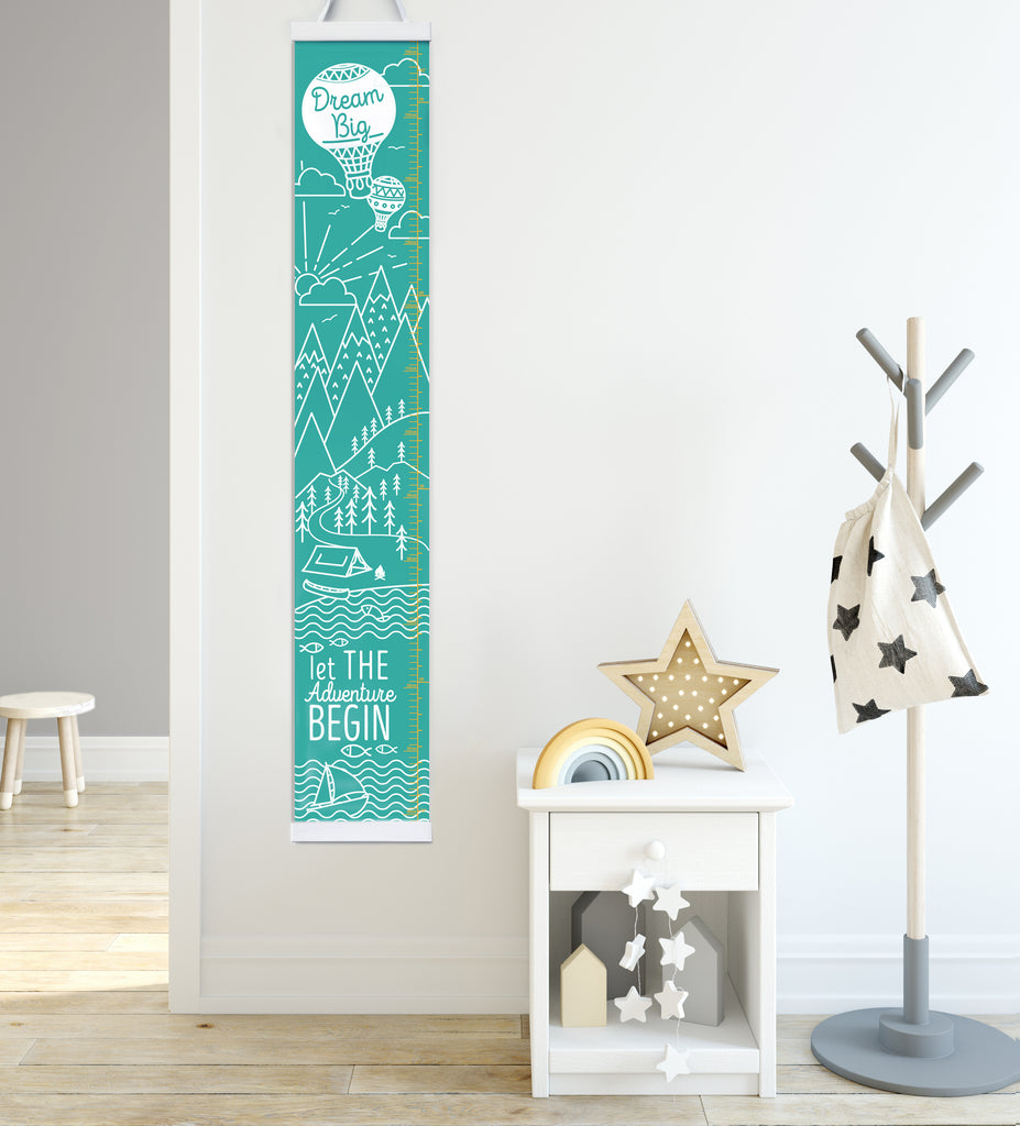 Personalised Mountain Adventure Canvas Height Chart