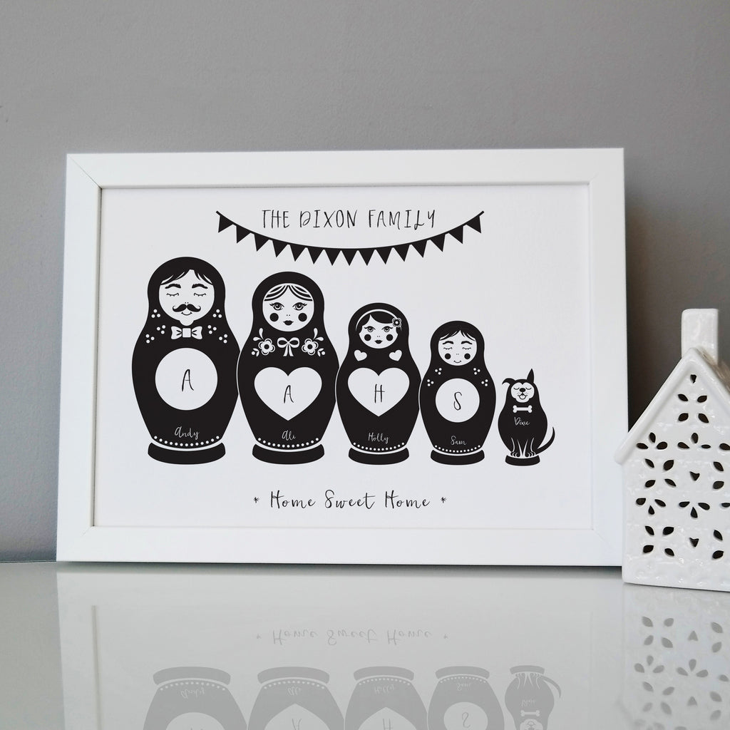 Personalised Russian Doll Family Print