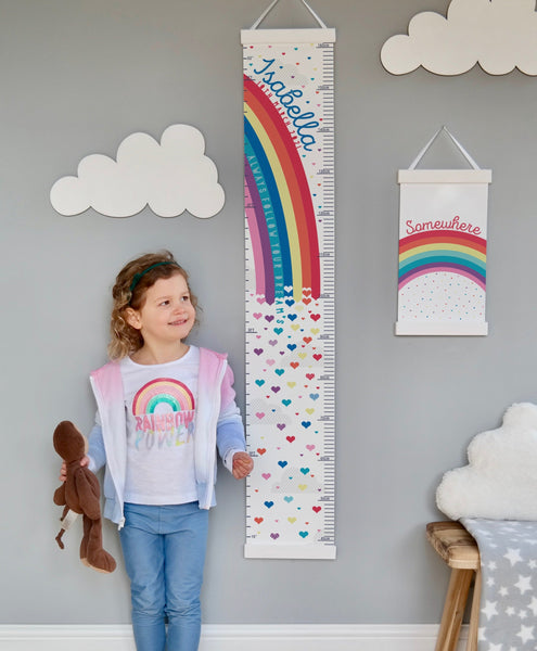 Personalised Bright Rainbow Canvas Height Chart