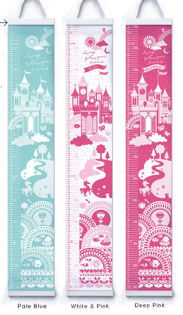 Pink or Blue Fairytale princess height chart