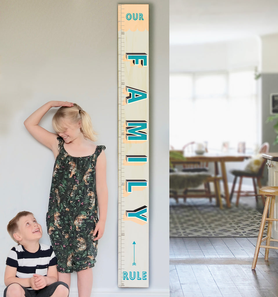 Our Family Rule Wooden Height Chart