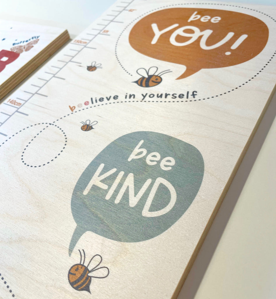 'Bee you' Birch Wood Height Chart