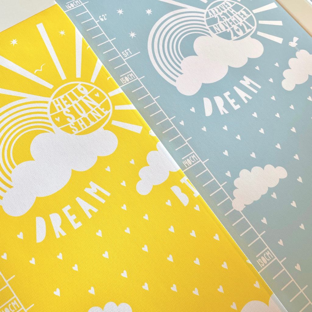 Yellow and Blue dream big cloud height chart