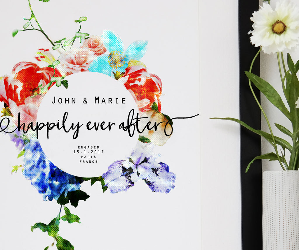 Personalised Happily Ever After Engagement Print