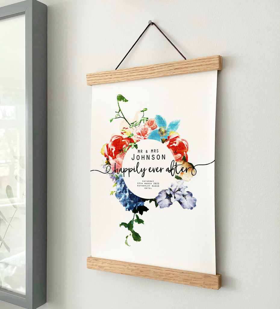 Personalised Happily Ever After Wedding or Anniversary Print