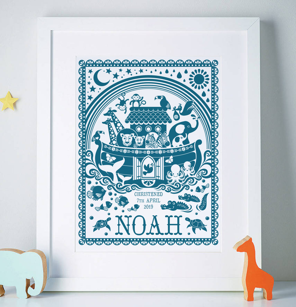Personalised Noah's ark print