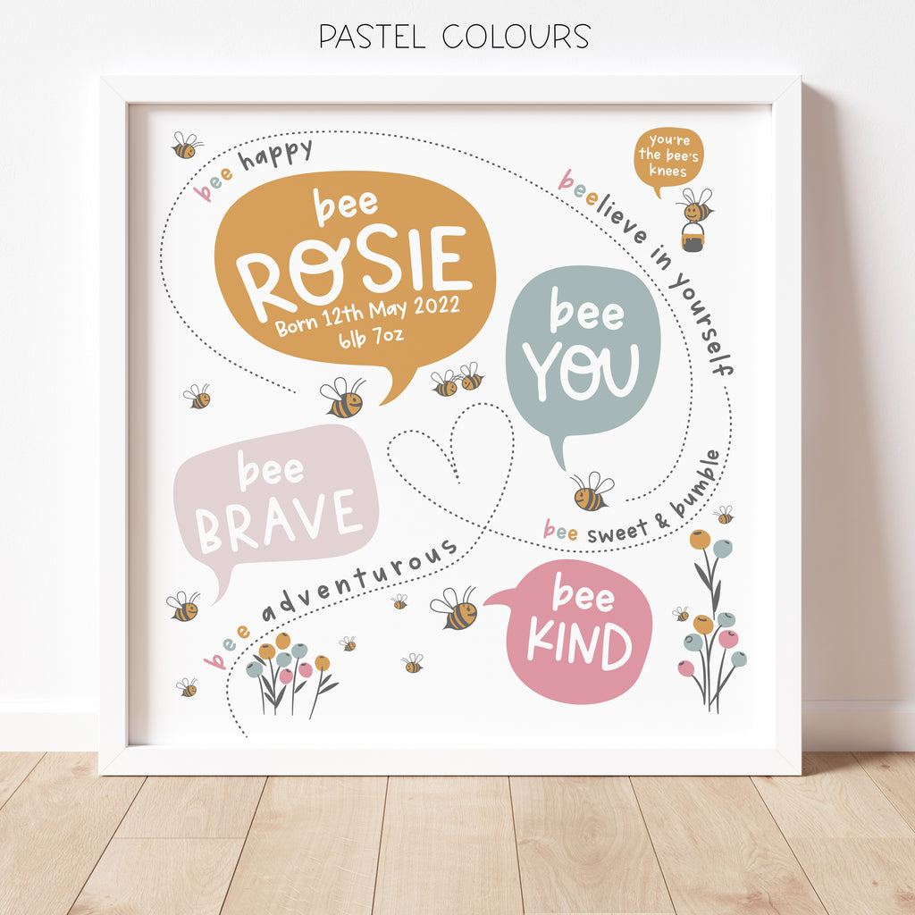 Personalised 'Bee You' Children's Affirmation Print