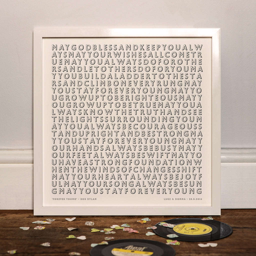 Personalised 'Our Song' Typographic Lyric Print
