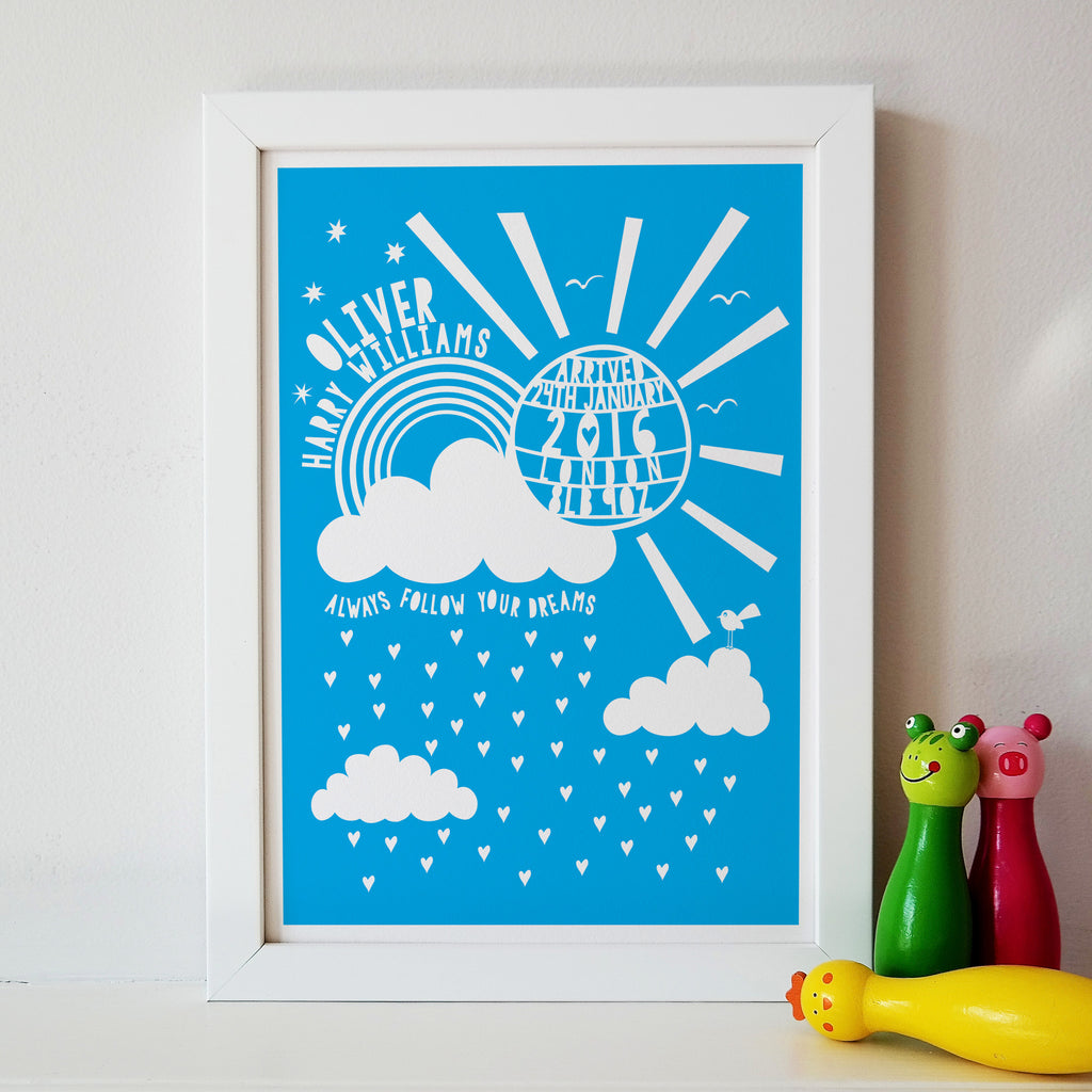 Personalised New Baby Sunshine Print