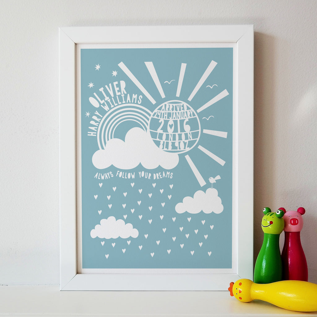 Personalised New Baby Sunshine Print