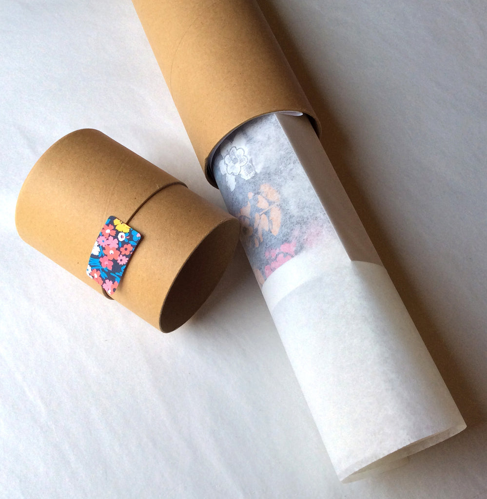 Tube packaging for A3 and A2 prints. A4 print will arrive flat in a sturdy envelope